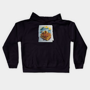 Waffles Mountain Art Vogue Since Established Kids Hoodie